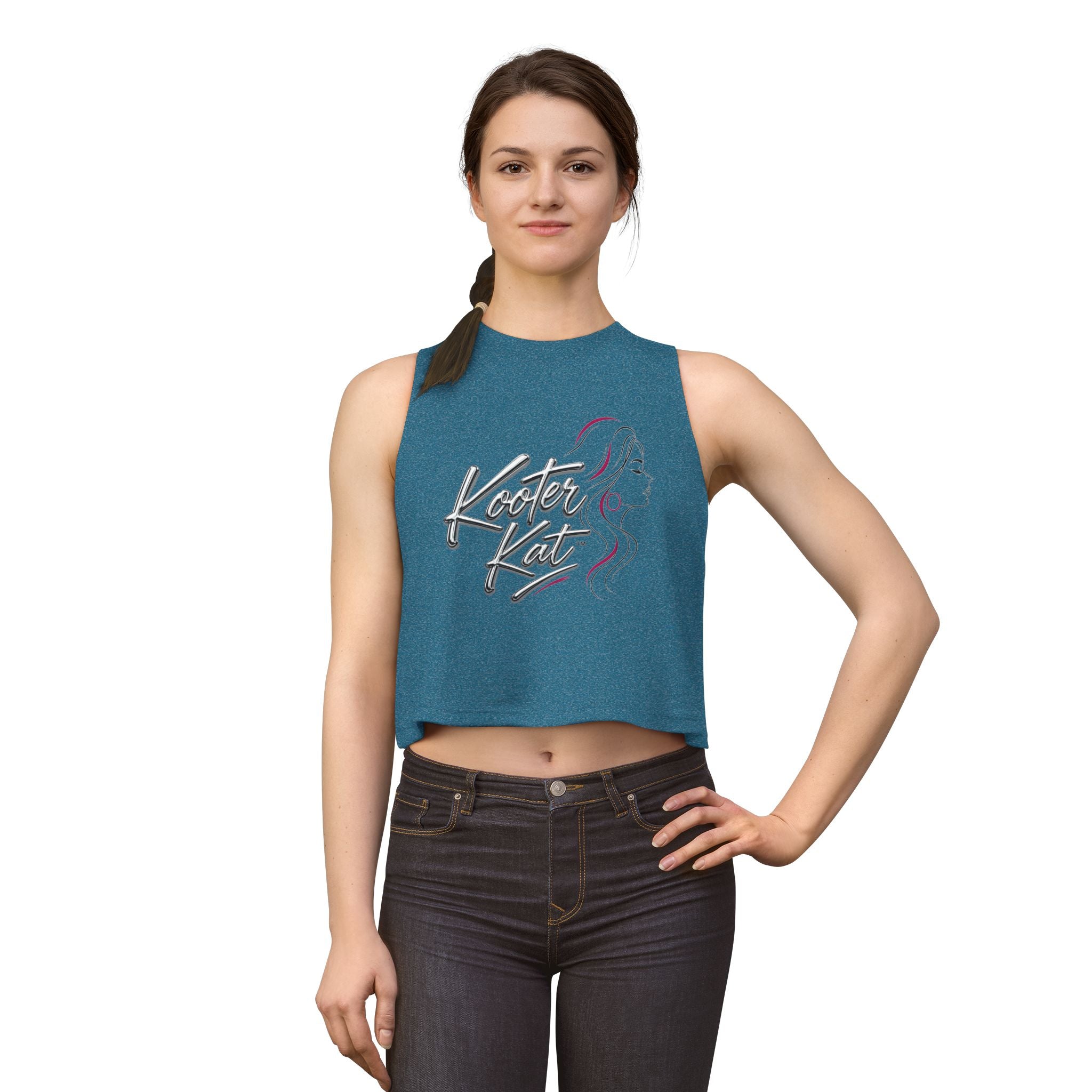 Kooter Kat Women's Crop Top — Script Logo & Feminine Silhouette