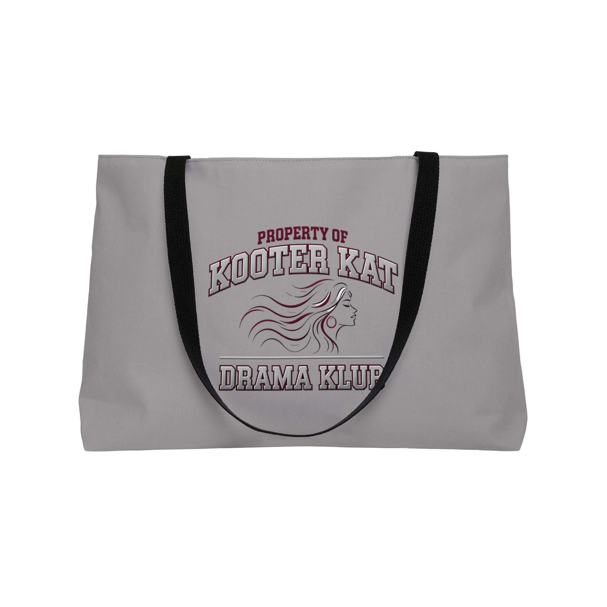 Weekender Tote Bag — 'Property of Kooter Kat Drama Klub' Casual Theater Tote