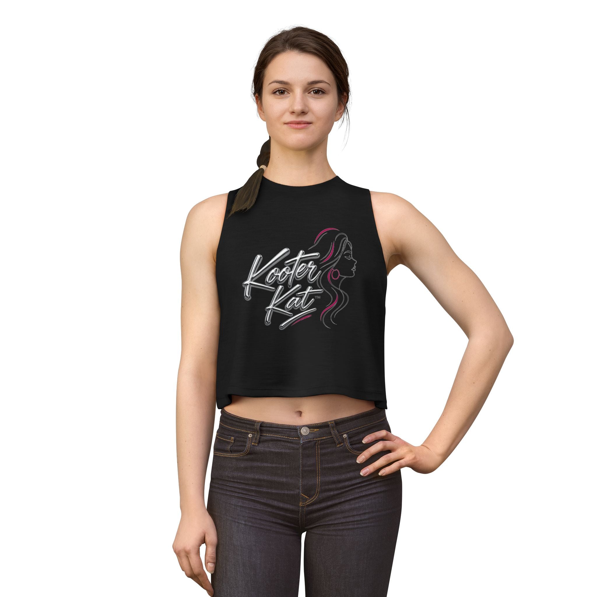 Kooter Kat Women's Crop Top — Script Logo & Feminine Silhouette