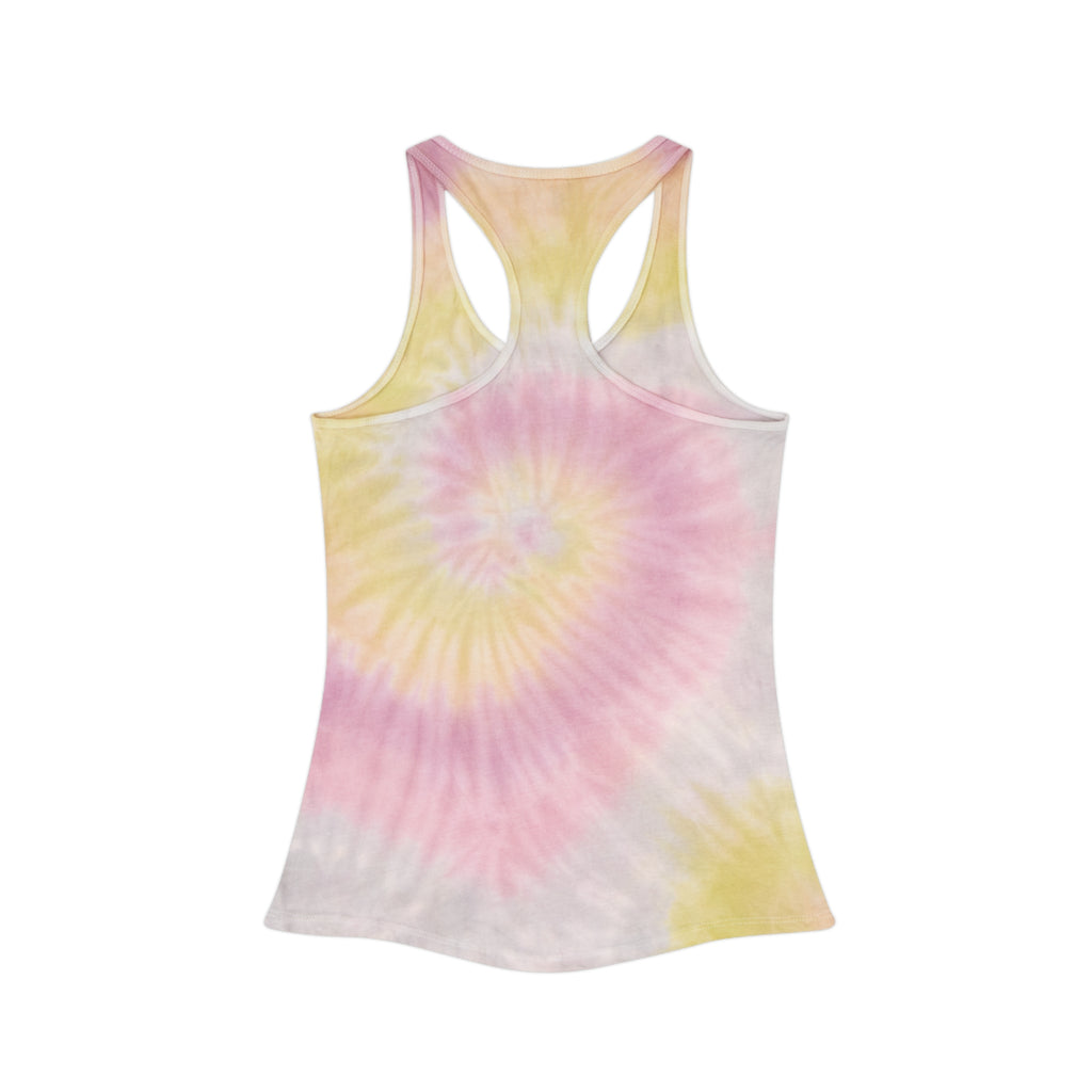 Tie Dye Racerback Tank Top — 'Kooter Kat' Graphic Summer Tank