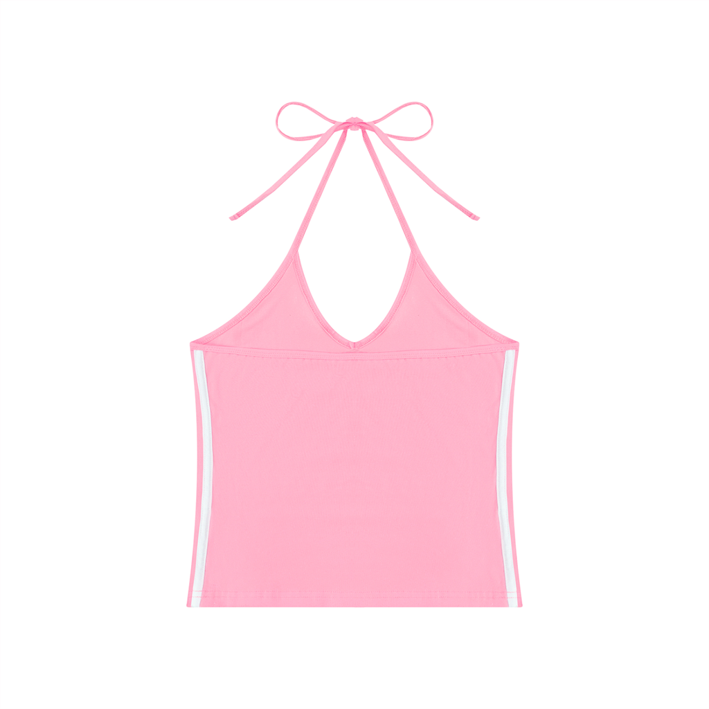 Kooter Kat Color Block Halter Crop Tank Top