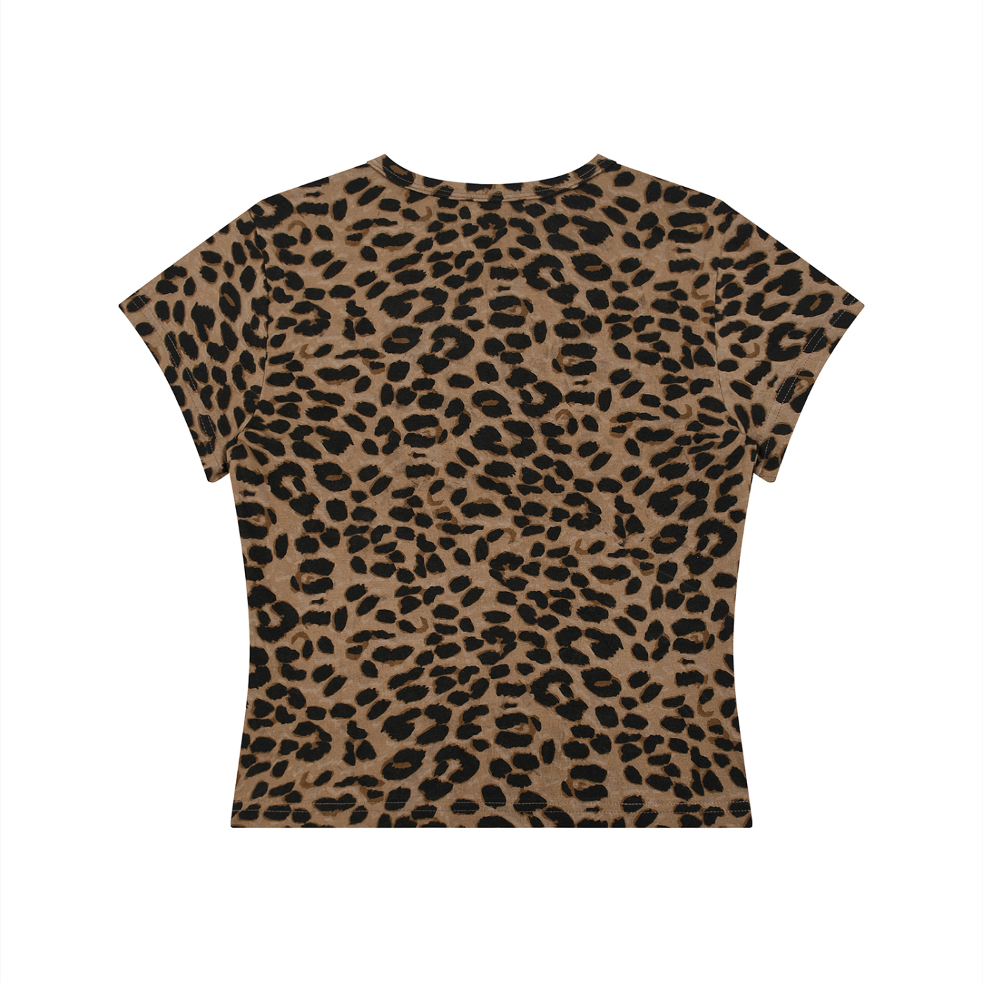 Kooter Kat Leopard Print Crop T-Shirt