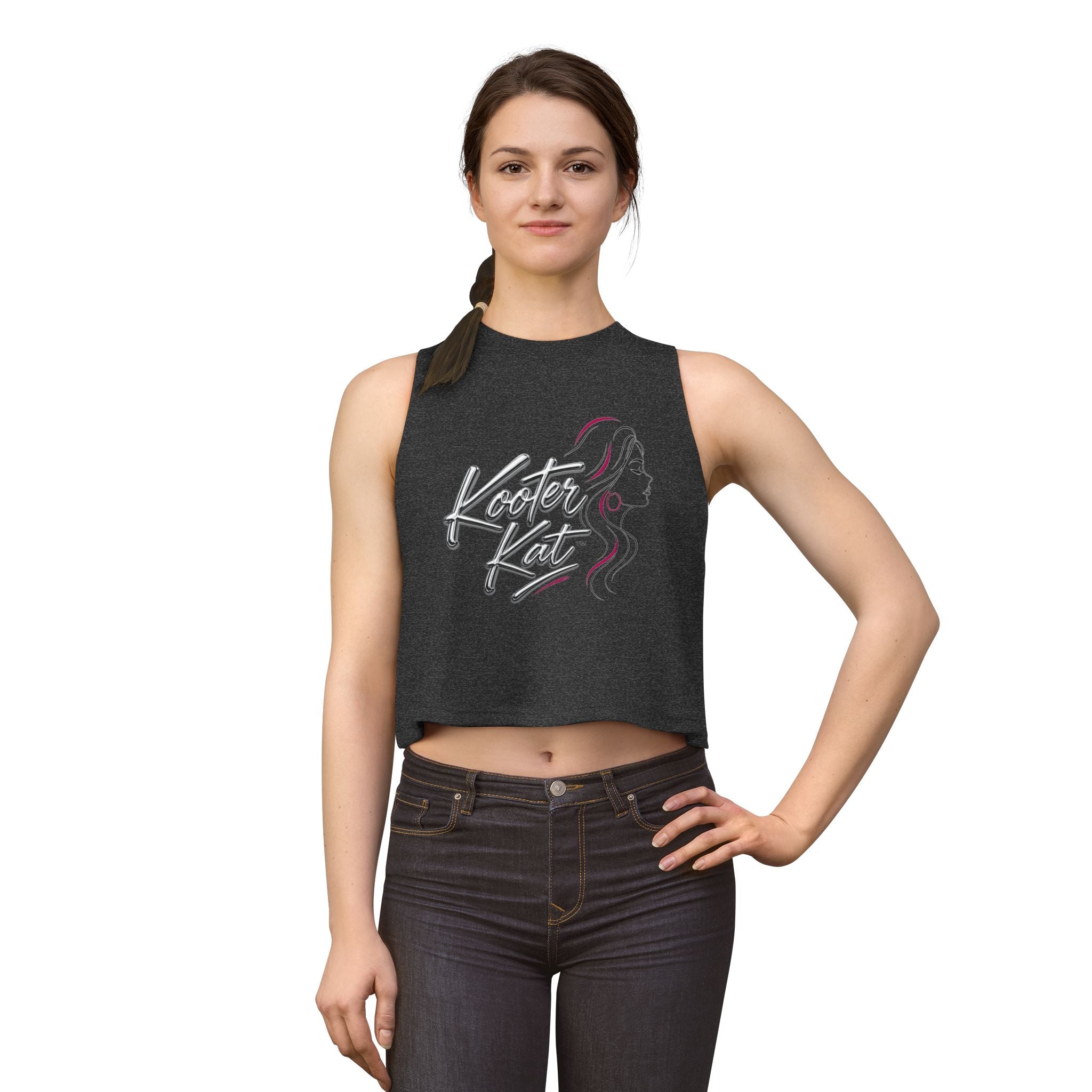 Kooter Kat Women's Crop Top — Script Logo & Feminine Silhouette