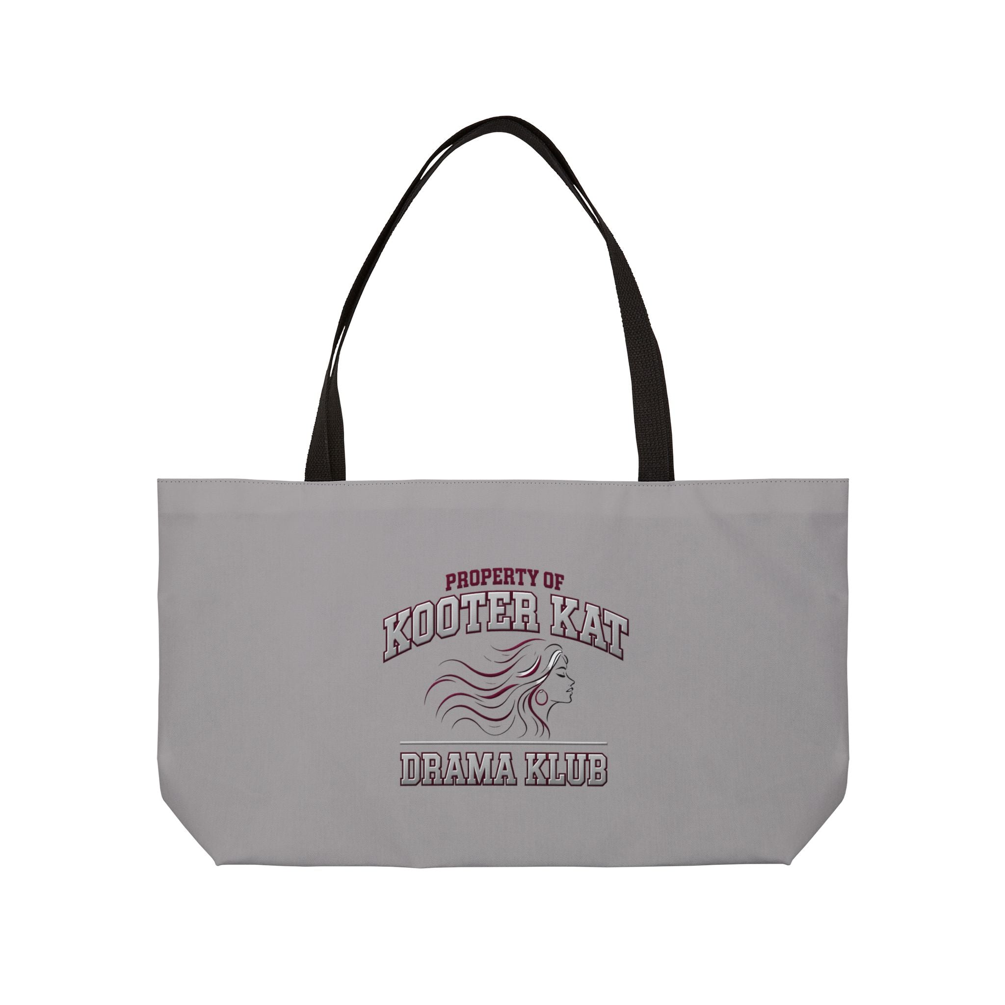 Weekender Tote Bag — 'Property of Kooter Kat Drama Klub' Casual Theater Tote