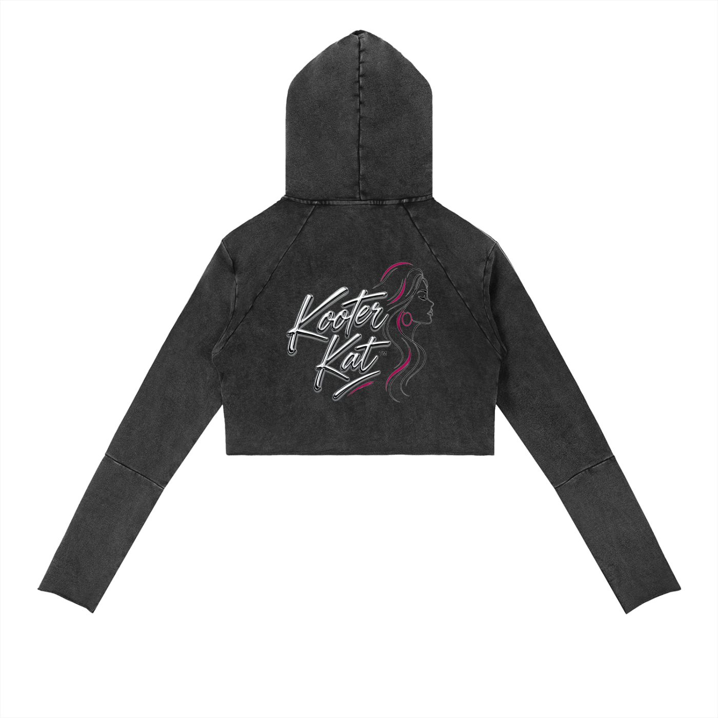 Kooter Kat Vintage Washed Raw Edge Hoodie