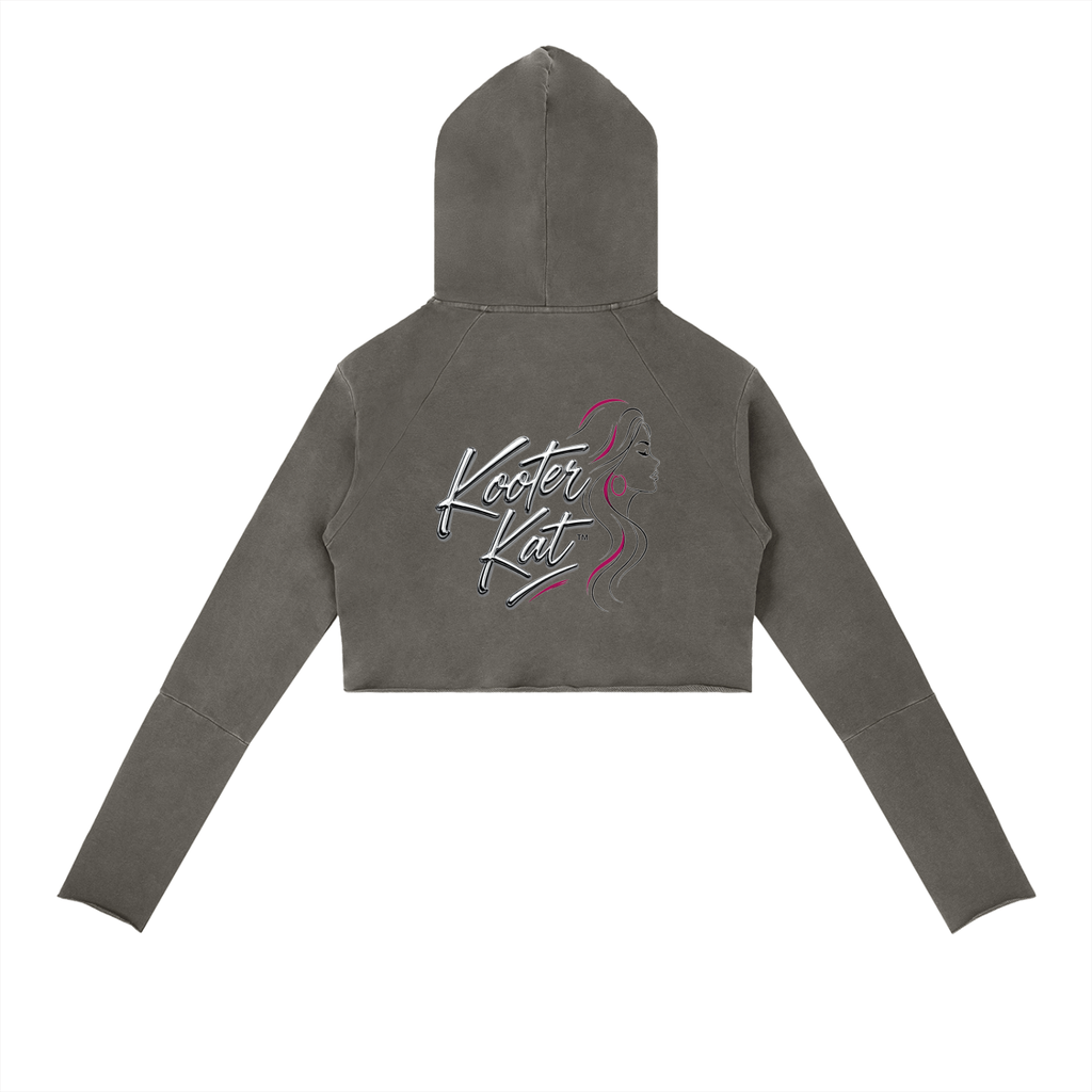 Kooter Kat Vintage Washed Raw Edge Hoodie