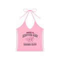 Drama Klub Color Block Halter Crop Tank Top