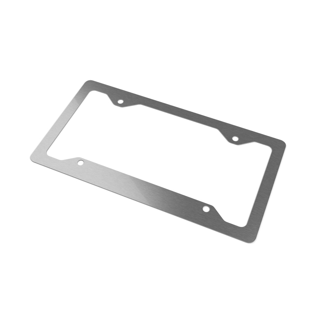 License Plate Frame — Pink Metal Car Tag Frame with Script Signature