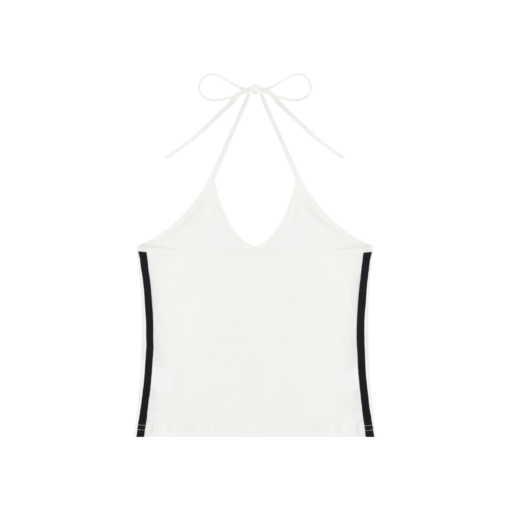 Kooter Kat Color Block Halter Crop Tank Top