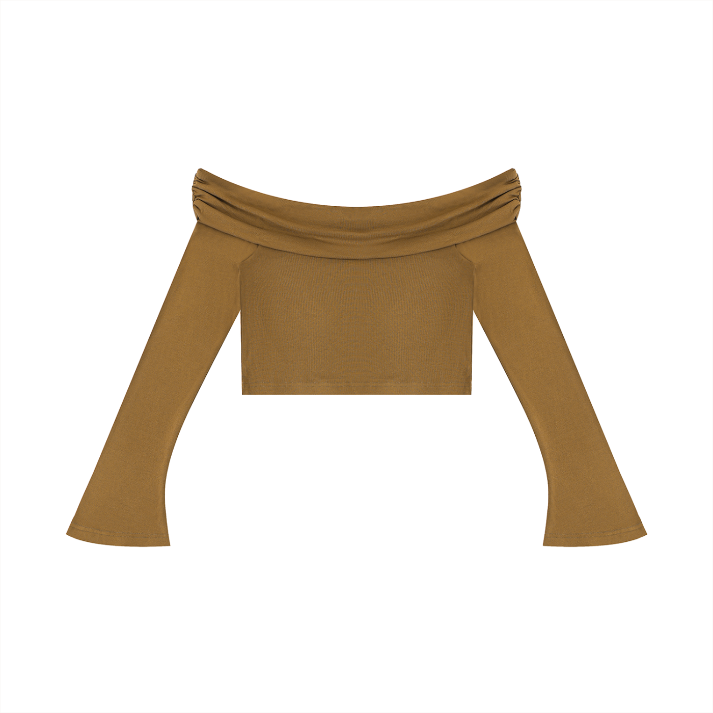 Kooter Kat Off-the-Shoulder Bell Sleeve Crop T-Shirt