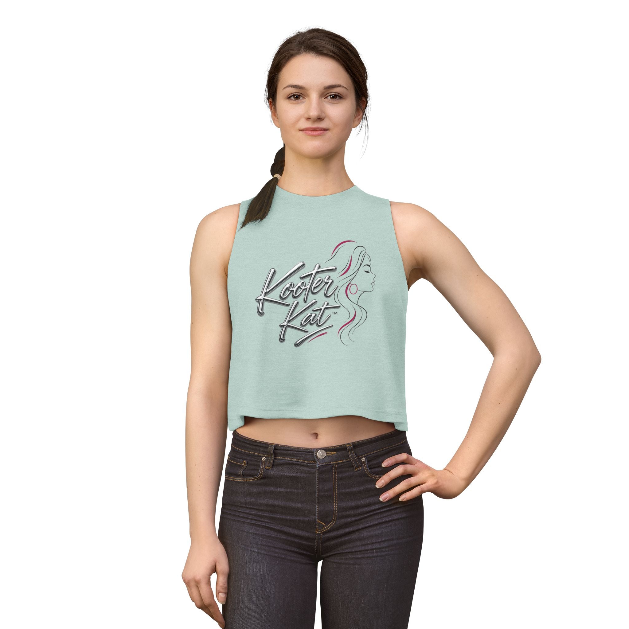Kooter Kat Women's Crop Top — Script Logo & Feminine Silhouette