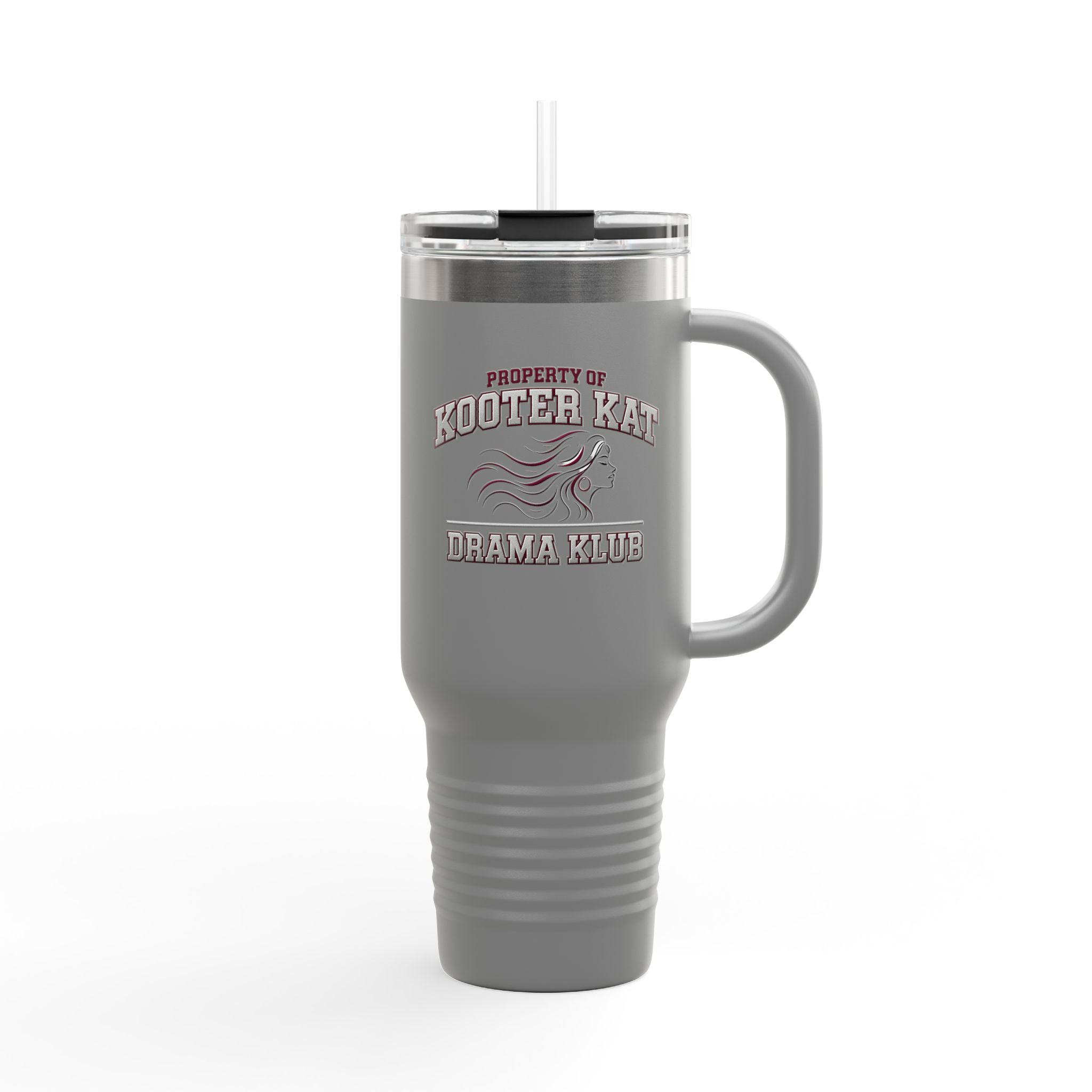40oz Insulated Travel Mug — “Property of Kooter Kat Drama Klub” Thermal Tumbler