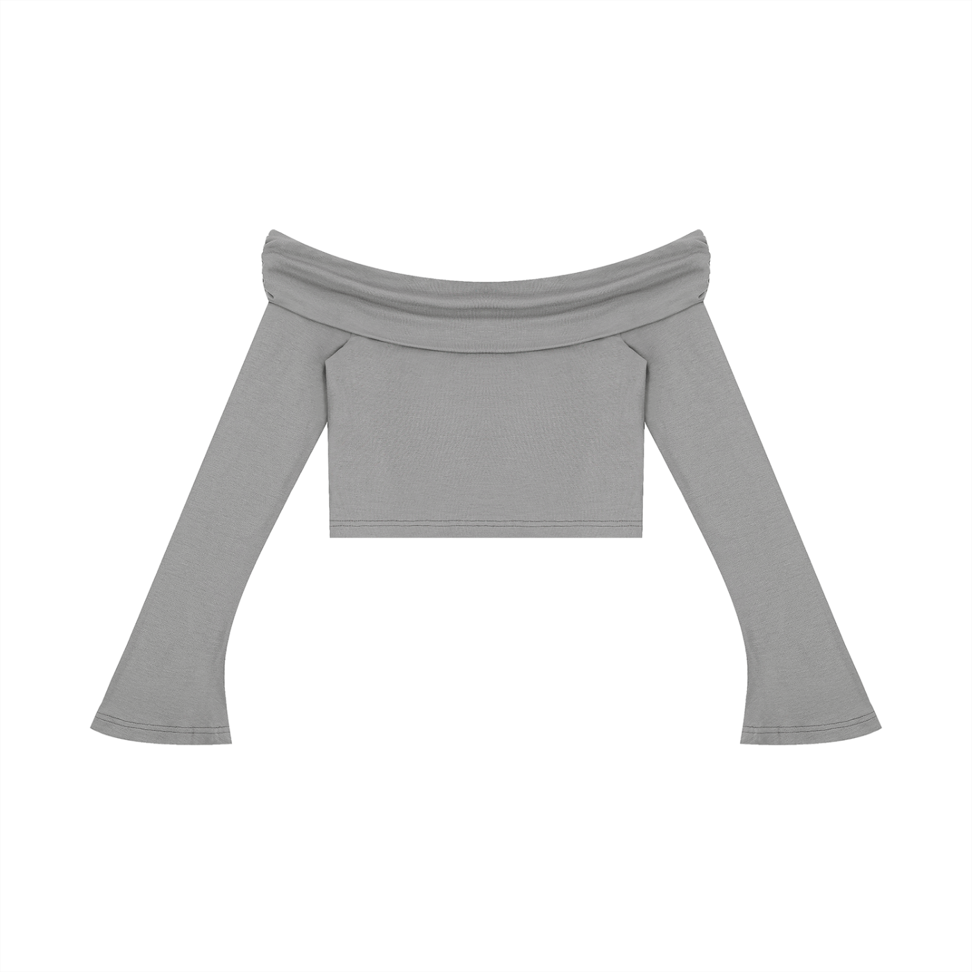 Kooter Kat Off-the-Shoulder Bell Sleeve Crop T-Shirt