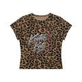 Kooter Kat Leopard Print Crop T-Shirt