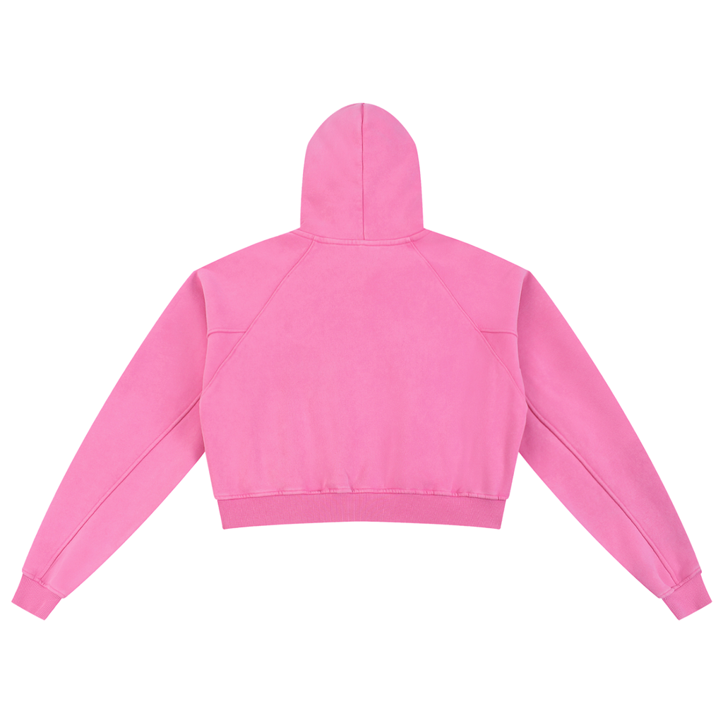 Kooter Kat Snow Washed Cropped Hoodie