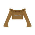 Kooter Kat Off-the-Shoulder Bell Sleeve Crop T-Shirt
