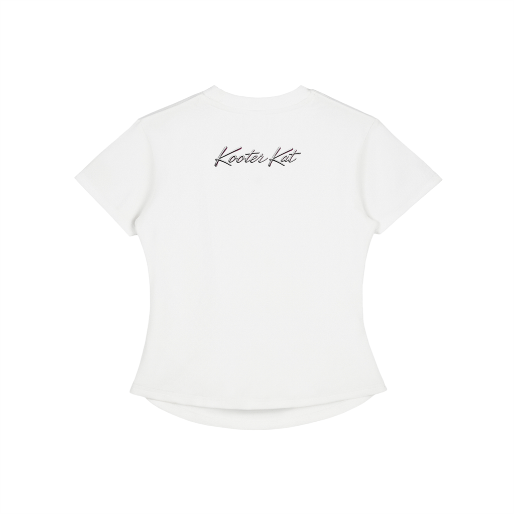 Kooter Kat Vintage Washed Bodycon Cotton T-Shirt