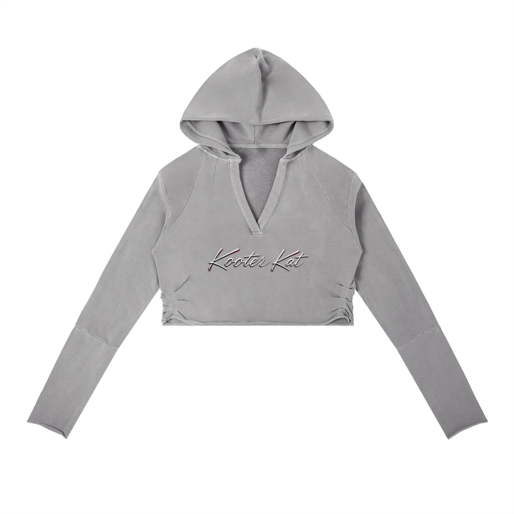 Kooter Kat Vintage Washed Raw Edge Hoodie
