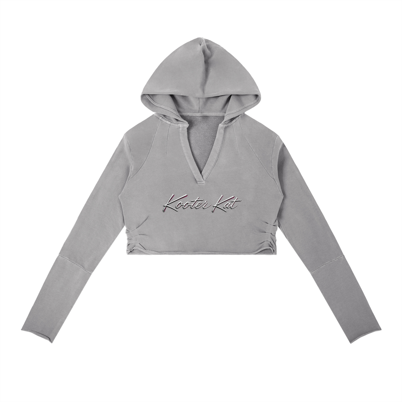 Kooter Kat Vintage Washed Raw Edge Hoodie