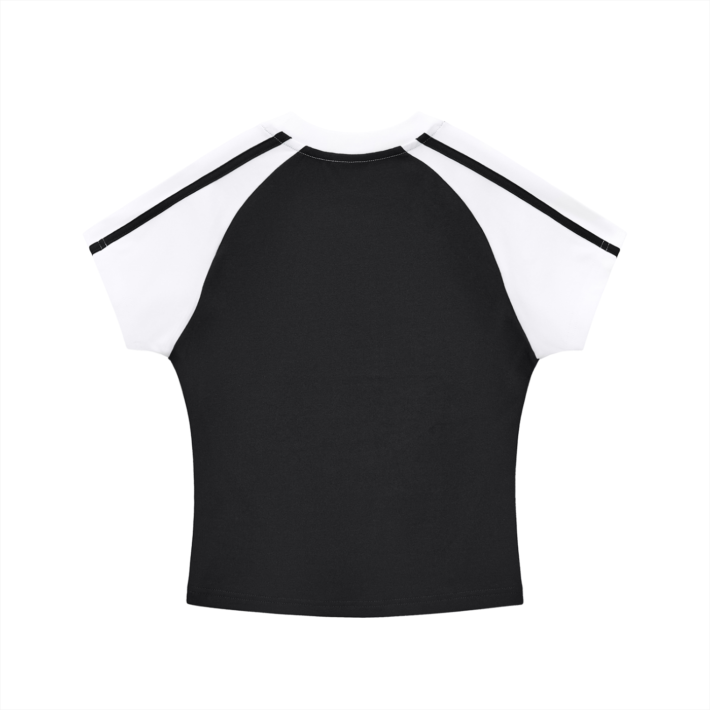 Kooter Kat Contrast Stripes Bodycon Raglan  Sleeve T-Shirt
